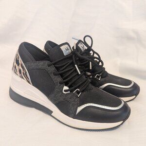 Michael Kors Liv Trainer Wedge Black Sneakers 9M